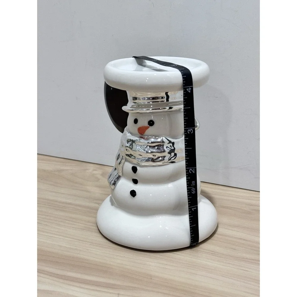 Bath & Body Works Ceramic SNOWMAN Mini Pedestal Candle Holder - Picture 6 of 10